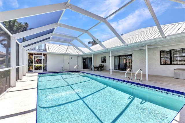 2718 Saint Thomas Dr, Punta Gorda, FL 33950 - outdoor pool featuring glass enclosure and a patio