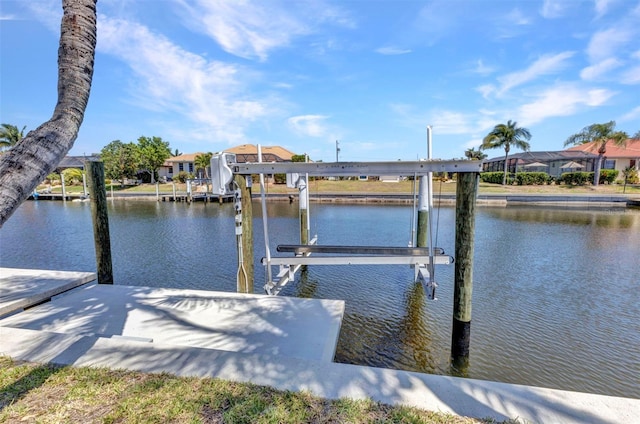 2718 Saint Thomas Dr, Punta Gorda, FL 33950 - dock area with boat lift and a water view