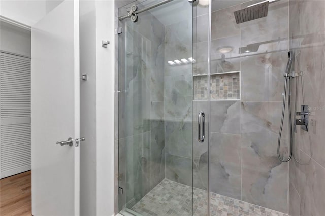 2718 Saint Thomas Dr, Punta Gorda, FL 33950 - full bath featuring a shower stall and wood finished floors
