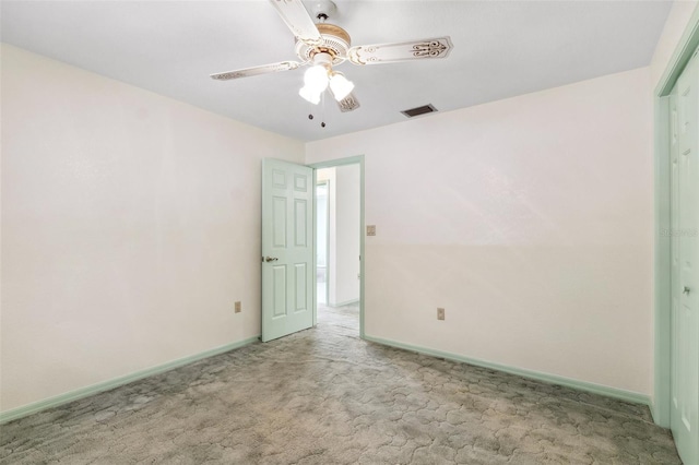 2192 Hyatt Dr, Port Charlotte, FL 33948 - carpeted empty room with visible vents, baseboards, and ceiling fan