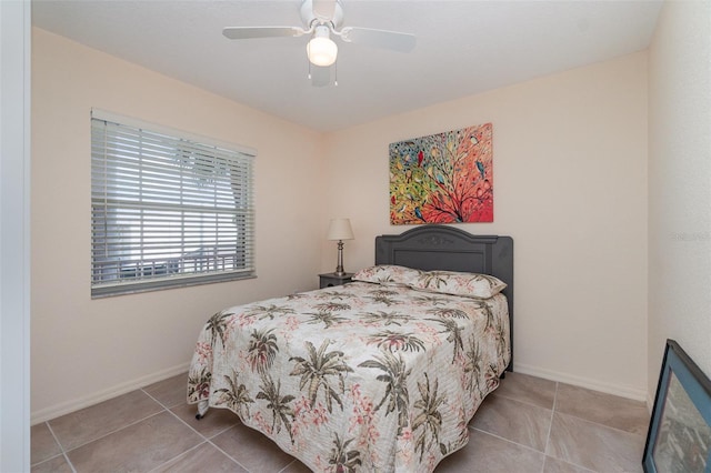1326 Wesley Dr Unit 123, Punta Gorda, FL 33950 - bedroom with baseboards, ceiling fan, and tile patterned flooring