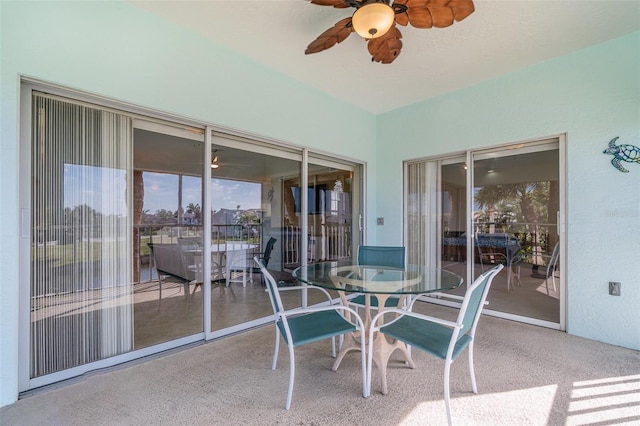1326 Wesley Dr Unit 123, Punta Gorda, FL 33950 - sunroom / solarium featuring outdoor dining space and a ceiling fan