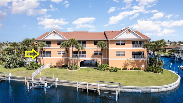 1326 Wesley Dr Unit 123, Punta Gorda, FL 33950 - exterior space with boat lift and a water view