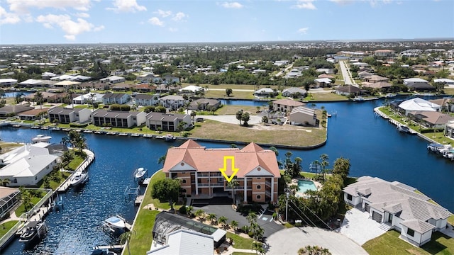 1326 Wesley Dr Unit 123, Punta Gorda, FL 33950 - bird's eye view featuring a water view and a residential view