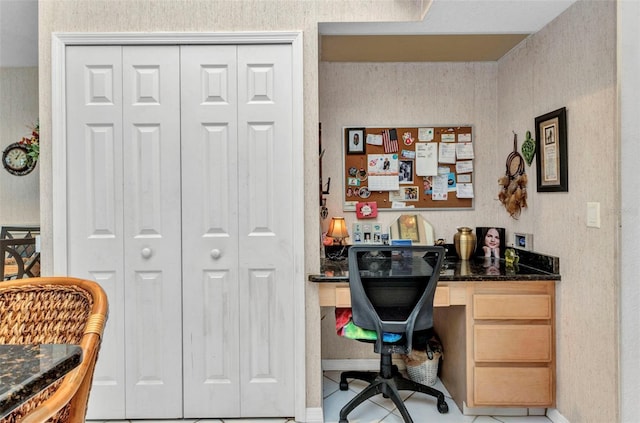 23104 Turnbull Ave, Port Charlotte, FL 33954 - office with built in desk, baseboards, and tile patterned floors