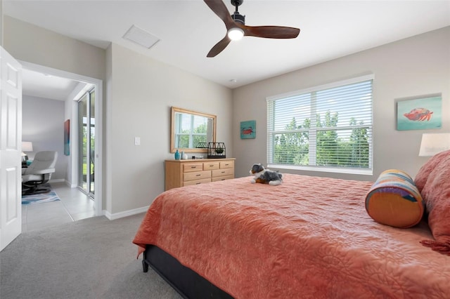 7209 W Lenox Cir, Punta Gorda, FL 33950 - carpeted bedroom with baseboards and a ceiling fan
