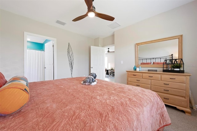 7209 W Lenox Cir, Punta Gorda, FL 33950 - carpeted bedroom featuring visible vents and a ceiling fan