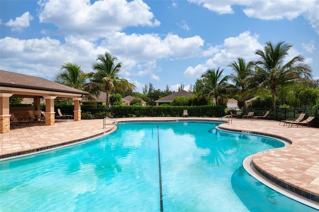 7209 W Lenox Cir, Punta Gorda, FL 33950 - pool featuring a patio, a gazebo, and fence