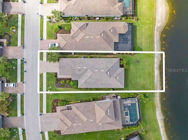bird's eye view with a residential view