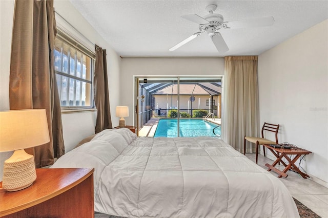 3824 Aves Island Ct, Punta Gorda, FL 33950 - bedroom featuring access to exterior, a sunroom, and ceiling fan