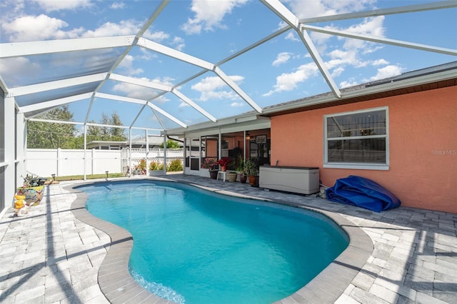 3187 Elkcam Blvd, Port Charlotte, FL 33952 - view of pool featuring a patio, fence, and glass enclosure