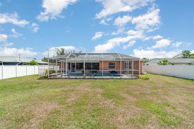 3187 Elkcam Blvd, Port Charlotte, FL 33952 - rear view of property with an outdoor pool and a lanai