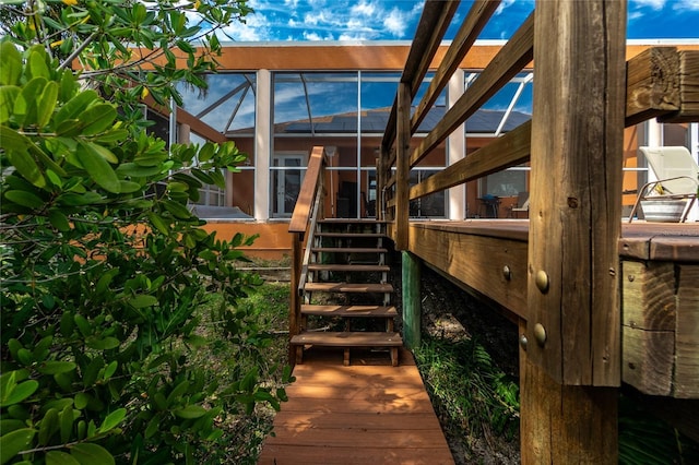 exterior space featuring stairs