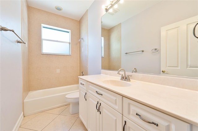8315 Raoul Ave, North Port, FL 34291 - full bath featuring tile patterned flooring, toilet, shower / bathtub combination, and vanity