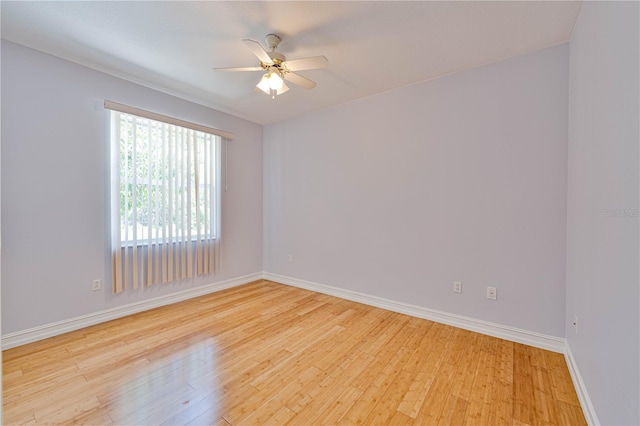 8315 Raoul Ave, North Port, FL 34291 - spare room with a ceiling fan, light wood finished floors, and baseboards