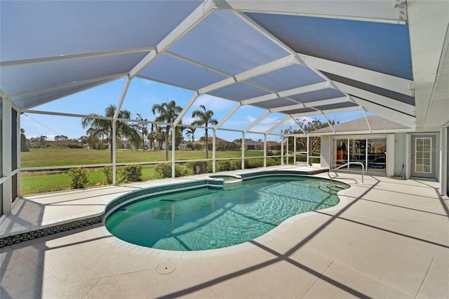 229 Sportsman Rd, Rotonda West, FL 33947 - view of pool with a pool with connected hot tub, a lanai, and a patio
