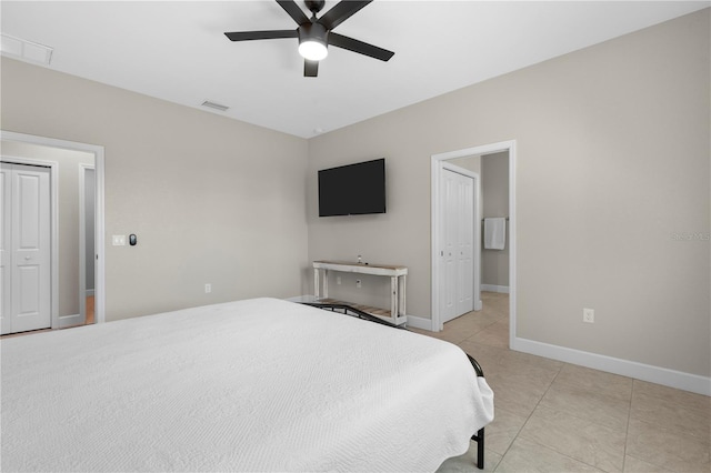 2229 Wakefield St, Port Charlotte, FL 33948 - bedroom with light tile patterned floors, baseboards, and a ceiling fan
