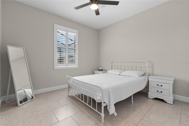 2229 Wakefield St, Port Charlotte, FL 33948 - bedroom featuring baseboards, light tile patterned floors, and ceiling fan