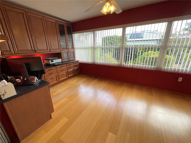 1536 Willow Dl, Sebring, FL 33872 - office area with ceiling fan and light wood-type flooring