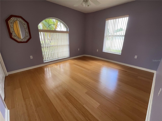 1536 Willow Dl, Sebring, FL 33872 - empty room featuring a wealth of natural light, light wood-style flooring, baseboards, and ceiling fan