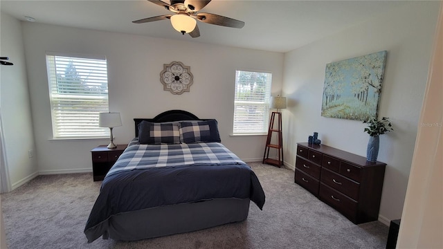 26456 View Dr, Punta Gorda, FL 33983 - bedroom featuring light carpet and a ceiling fan