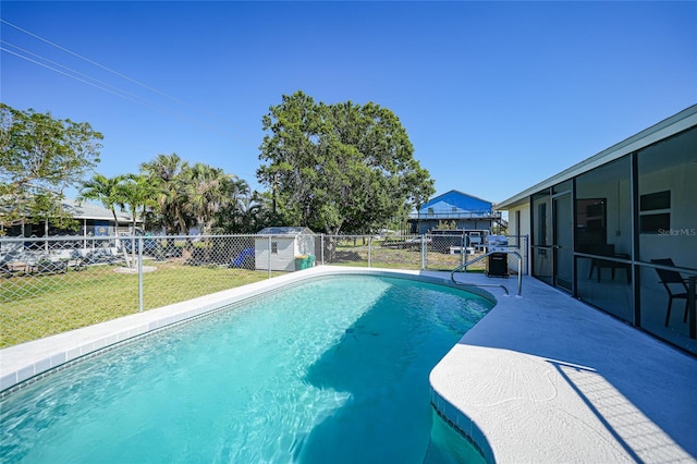 2621 Larkspur Dr, Punta Gorda, FL 33950 - view of pool featuring a yard, a fenced backyard, and a fenced in pool
