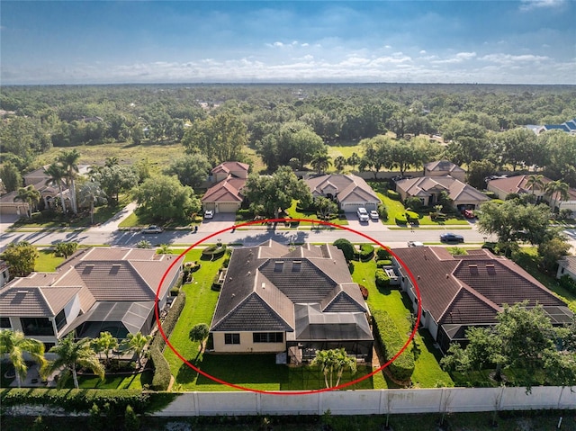 aerial view with a residential view