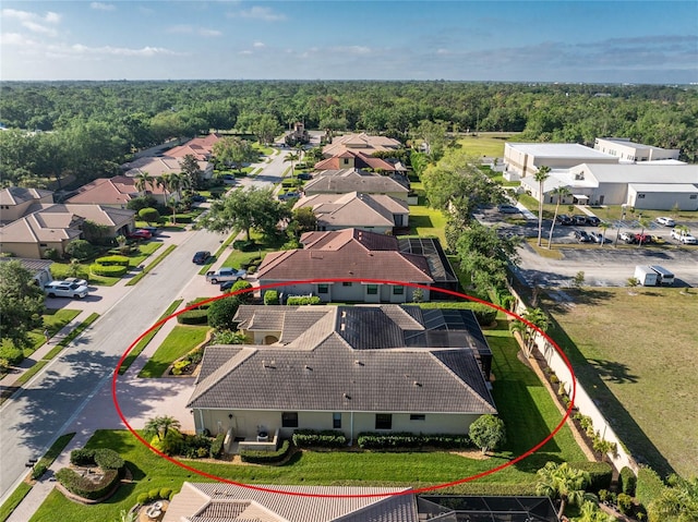 aerial view featuring a residential view