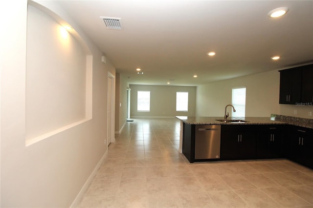 4071 Conestoga St, Port Charlotte, FL 33948 - kitchen featuring a sink, visible vents, recessed lighting, and dishwasher