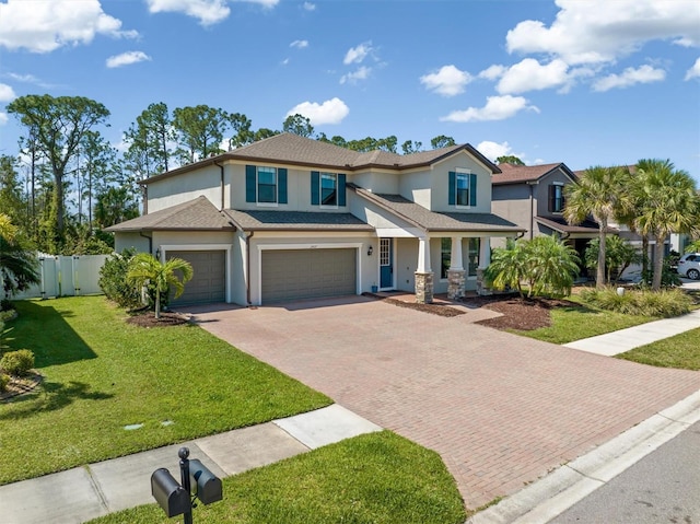 2427 Carnation Ct, North Port, FL 34289 - view of front of house featuring decorative driveway, stucco siding, and an attached garage