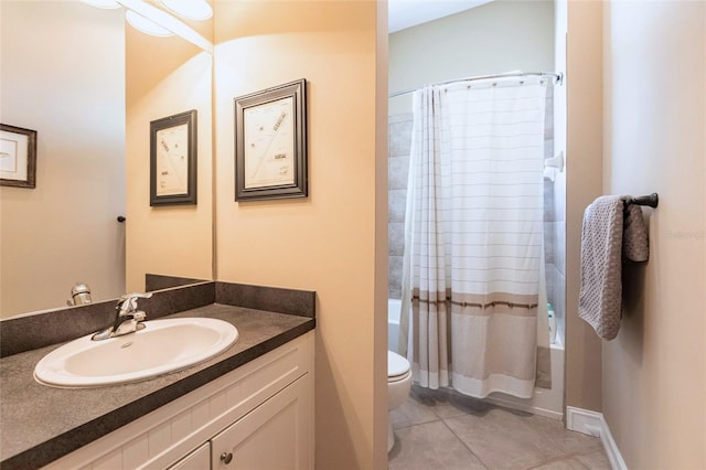 3712 Balboa Ct, Punta Gorda, FL 33983 - bathroom featuring toilet, tile patterned floors, vanity, and shower / bath combo