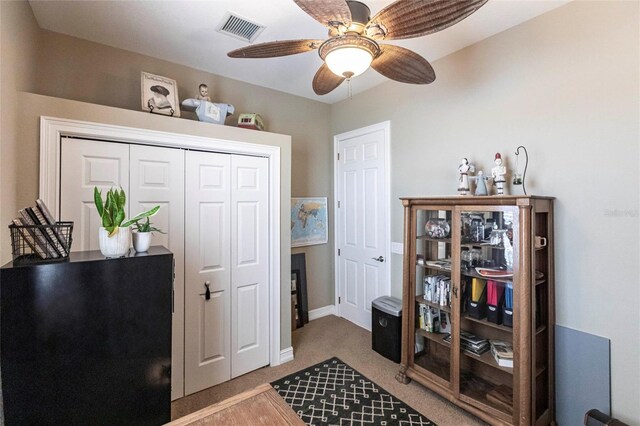 3712 Balboa Ct, Punta Gorda, FL 33983 - carpeted entrance foyer featuring a ceiling fan and baseboards