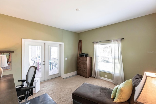 3712 Balboa Ct, Punta Gorda, FL 33983 - office space featuring french doors, light colored carpet, and baseboards