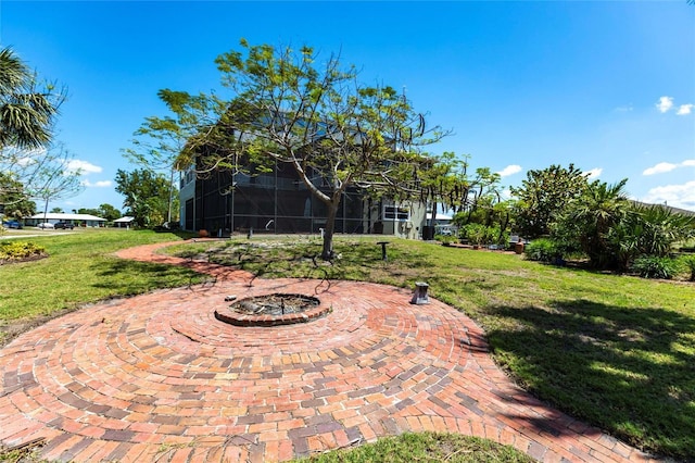 3712 Balboa Ct, Punta Gorda, FL 33983 - view of patio with a fire pit