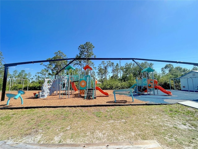 view of community jungle gym