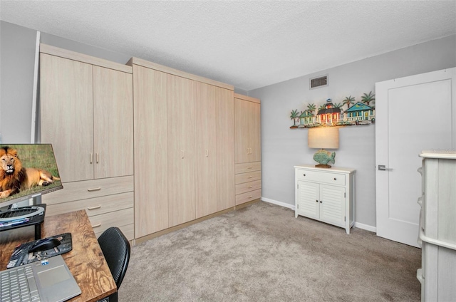 1701 Beach Rd Unit 305, Englewood, FL 34223 - office featuring visible vents, baseboards, light carpet, and a textured ceiling