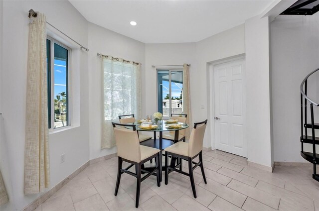 4213 Gardner Dr, Port Charlotte, FL 33952 - dining area featuring plenty of natural light, baseboards, light tile patterned flooring, and recessed lighting