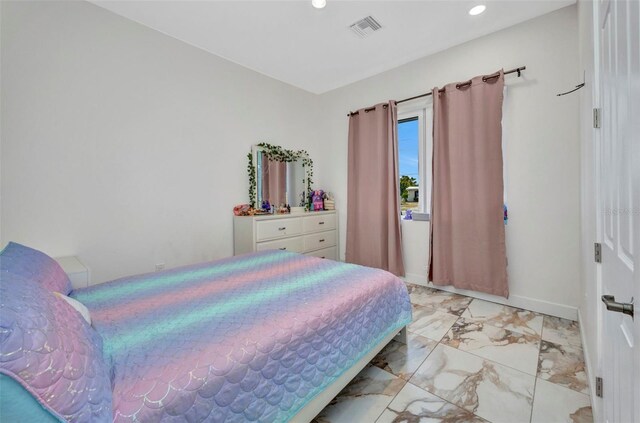 4213 Gardner Dr, Port Charlotte, FL 33952 - bedroom featuring light marble finish flooring and recessed lighting