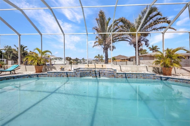 4213 Gardner Dr, Port Charlotte, FL 33952 - outdoor pool with an in-ground hot tub, a lanai, and a patio