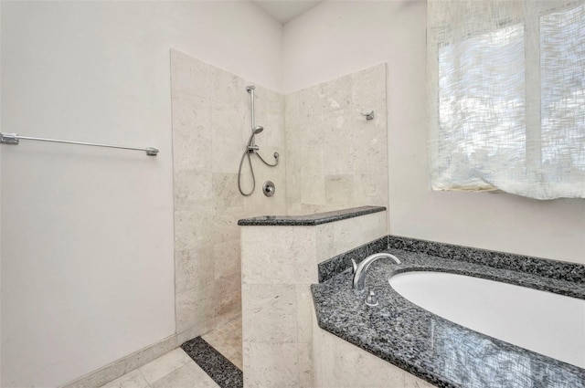 4213 Gardner Dr, Port Charlotte, FL 33952 - full bathroom featuring walk in shower, a garden tub, and tile patterned floors