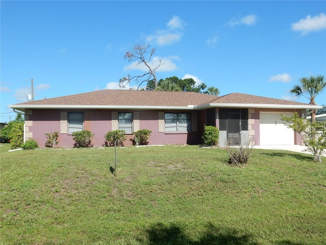 582 Reading St NW, Port Charlotte, FL 33952 - single story home featuring a garage, a front yard, and stucco siding