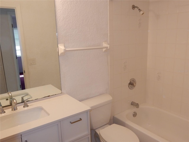 582 Reading St NW, Port Charlotte, FL 33952 - full bath featuring a textured wall, vanity, and  shower combination