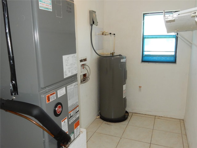 582 Reading St NW, Port Charlotte, FL 33952 - utility room with electric water heater and heating unit