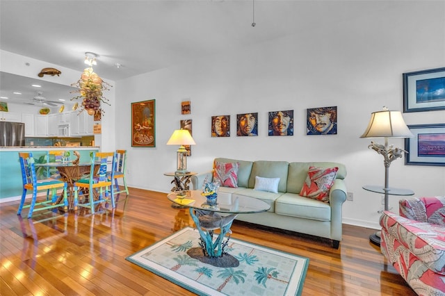 living room featuring hardwood / wood-style flooring