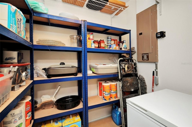 storage room with electric panel