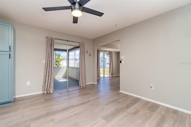 8238 San Jacinto Ave, North Port, FL 34287 - spare room with light wood-style flooring, baseboards, and ceiling fan