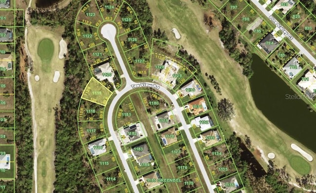 47 Tee View Rd, Rotonda West, FL 33947 - aerial overview of property's location featuring property parcel outlined