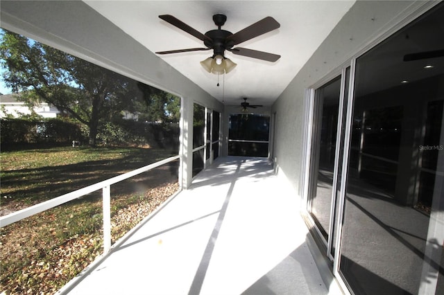 4749 Oakley Rd, North Port, FL 34288 - unfurnished sunroom with ceiling fan