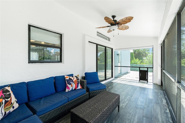sunroom featuring wood finished floors