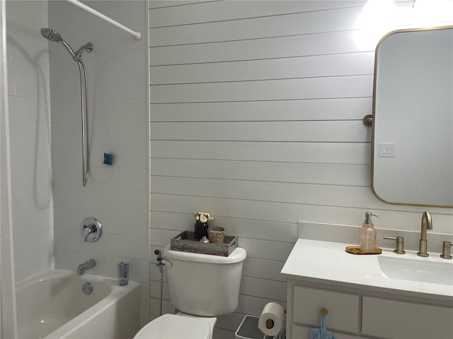 10740 Pearl Bay Cir, Estero, FL 33928 - full bathroom featuring shower / bathing tub combination, toilet, and vanity